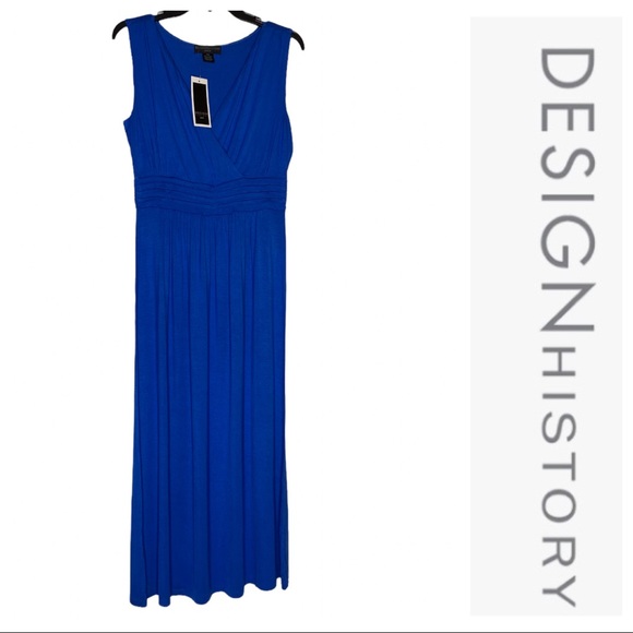 Brand New! Design History Cobalt Blue Sleeveless Maxi Dress Size PM - Picture 1 of 5
